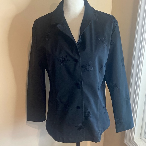 EQUESTRIAN DESIGNS Santa Barbara CA Black Embellished Size L Jacket - Picture 1 of 13